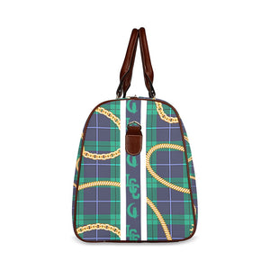 PLAID IN GOLD Waterproof Travel Bag/Large