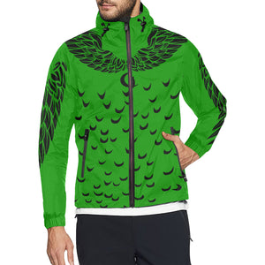 LCC WINGZ GREEN All Over Print Windbreaker for Unisex