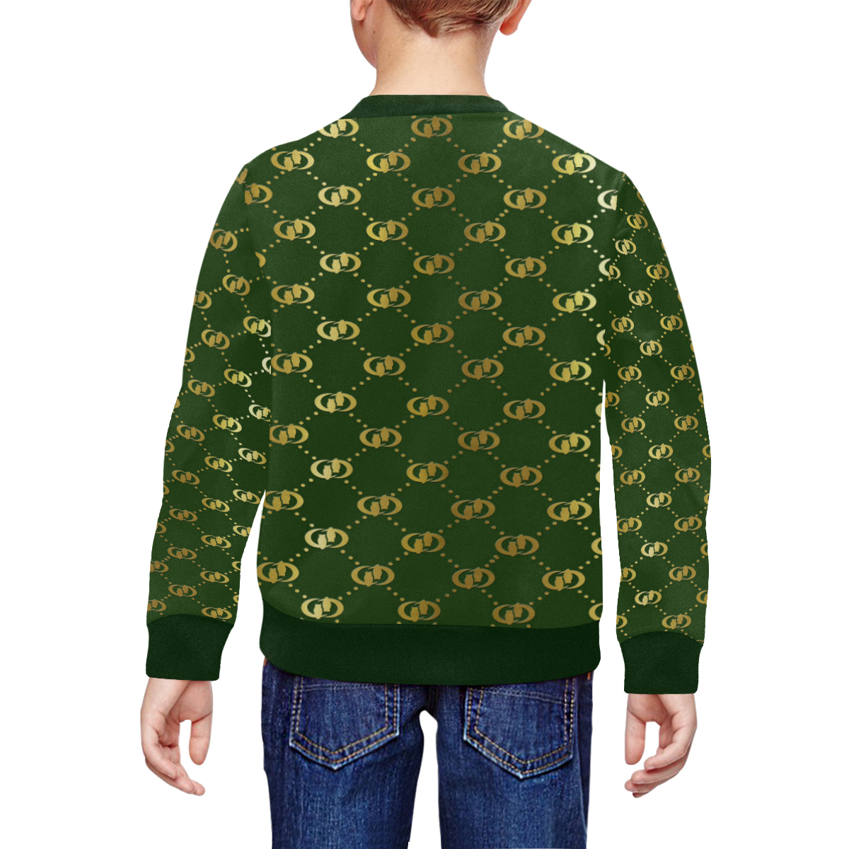 EXCELLANCE KAKI All Over Print Crewneck Sweatshirt for Kids (Model H29)
