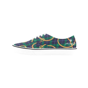 PLAID IN GOLD Classic Men's Canvas Low Top Shoes