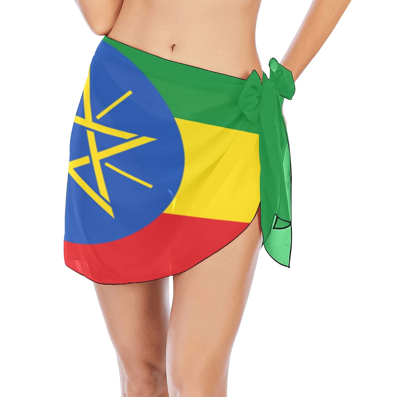 ETHIOPIA FLAG Beach Sarong Wrap
