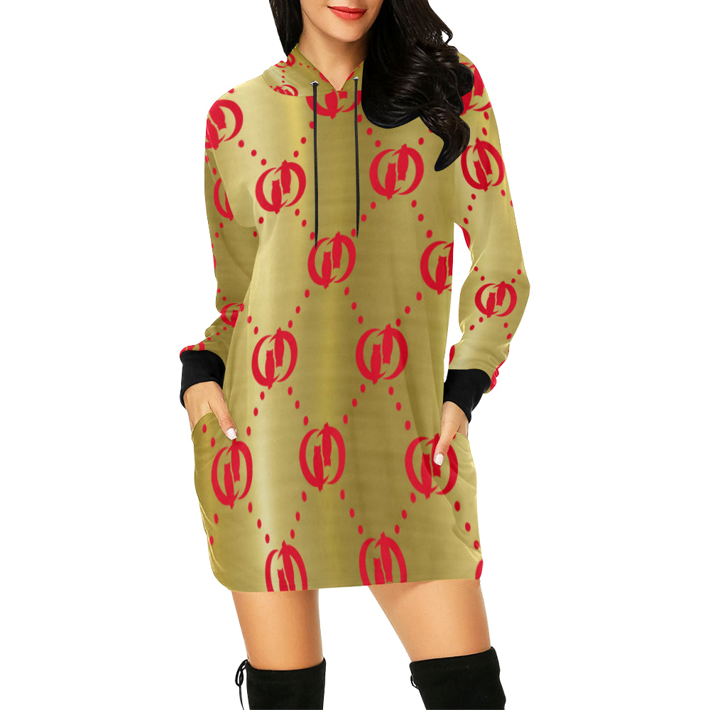 GOODIE GR All Over Print Hoodie Mini Dress