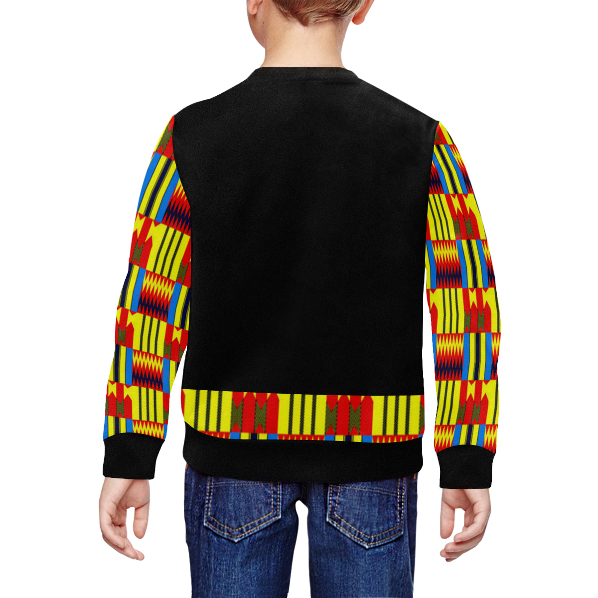 KENTE BLUE bling All Over Print Crewneck Sweatshirt for Kids