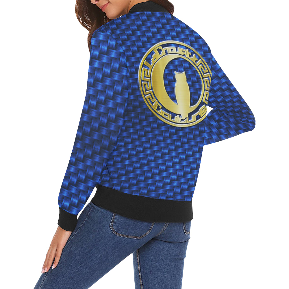 DELUXE BLUE TRESSER All Over Print Bomber Jacket for Women