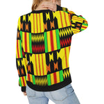 KENTE FARI Women's Rib Cuff Crew Neck Sweatshirt