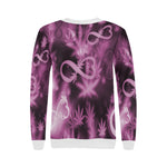 INFINITY PURPLE COSMOS Women's Rib Cuff Crew Neck Sweatshirt (Model H34)