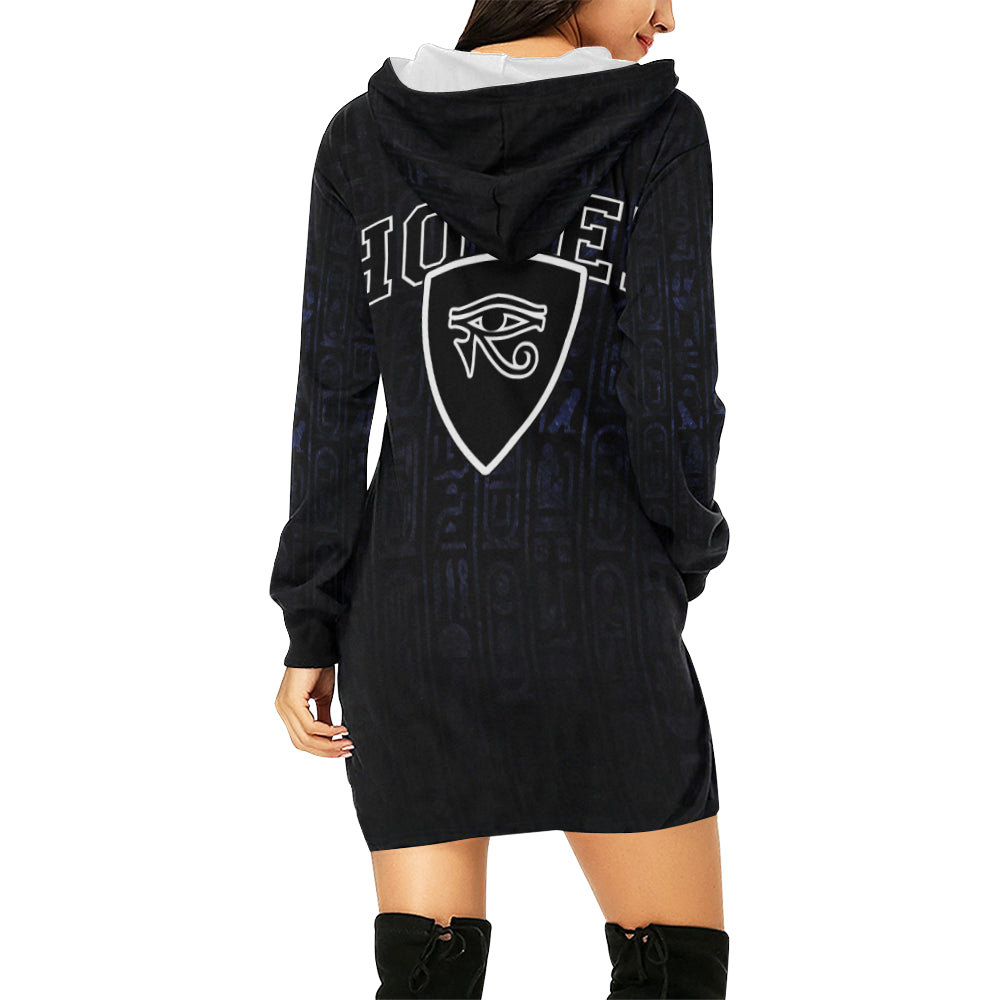 HOTEP EYES All Over Print Hoodie Mini Dress