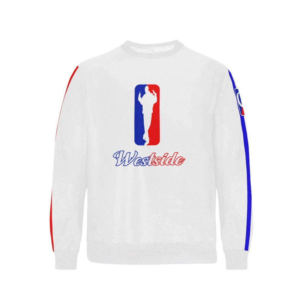 WESTSIDE Men's Rib Cuff Crew Neck Sweatshirt