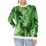 INFINITY GREEN COSMOS Women's Rib Cuff Crew Neck Sweatshirt (Model H34)