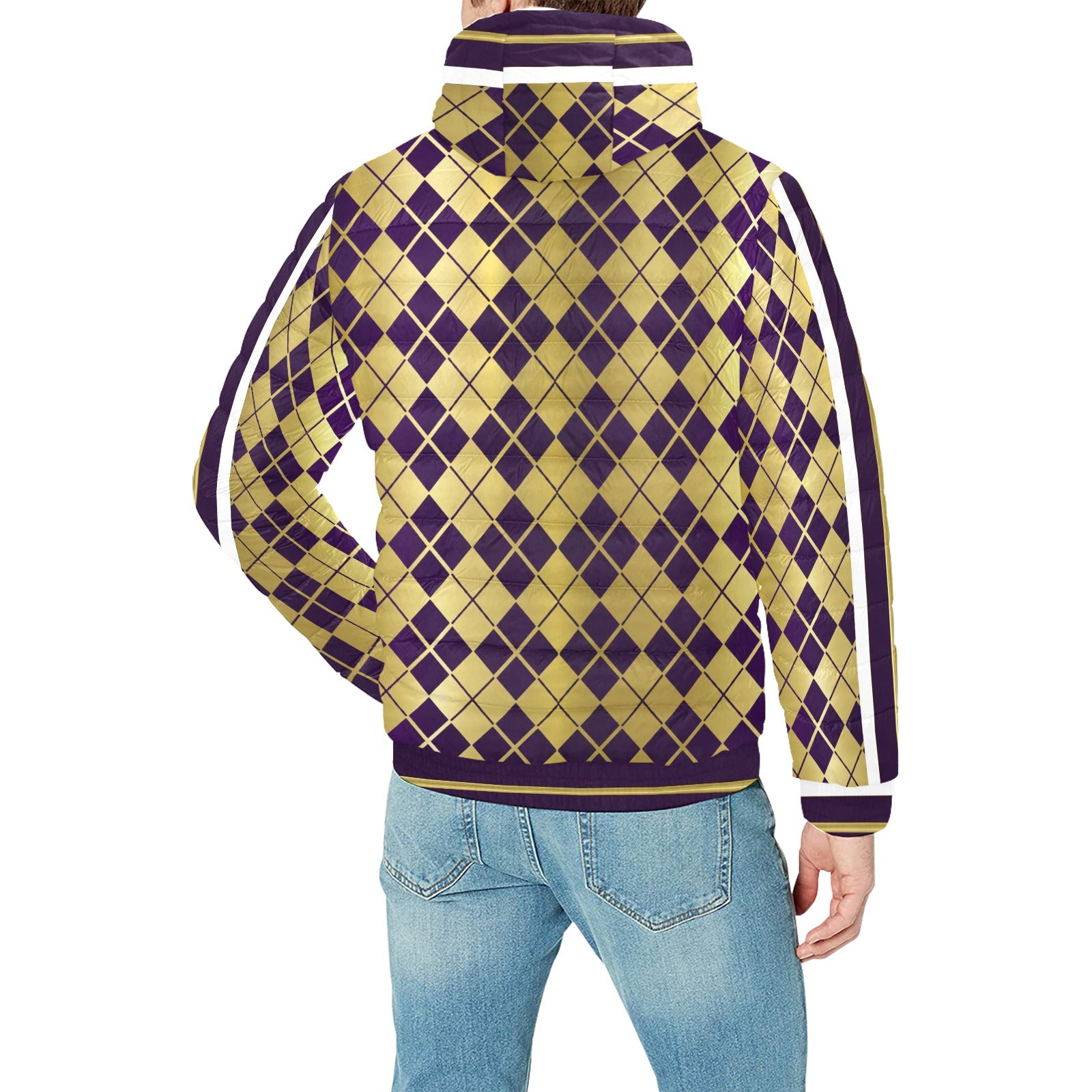 ARLEQUIN GRAPE PADDED HOODIE JACKET