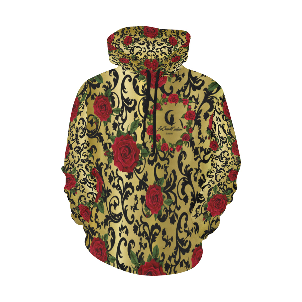 RED ROSES GOLD All Over Print Hoodie for Men