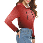 LUXURY RED GANG All Over Print Crop Hoodie for Women (Model H22)