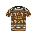 AFRIKA ORNEMENT Kids' T-Shirt with Solid Color Neck