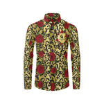 RED ROSES GOLD Men's All Over Print Casual Dress Shirt