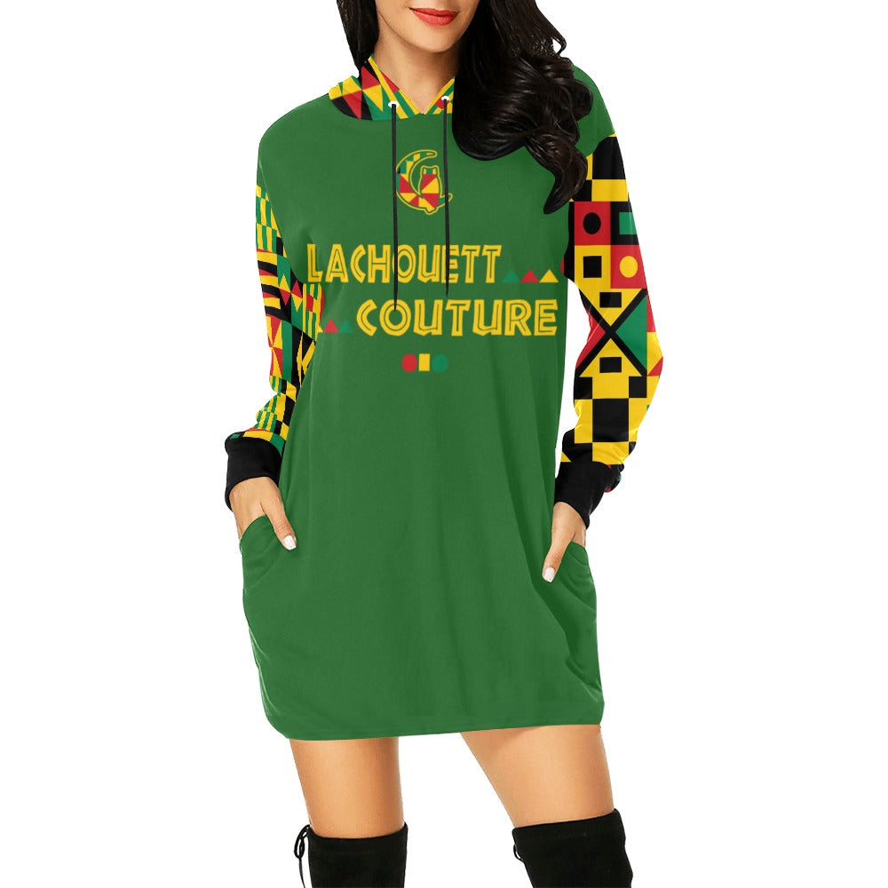 KENTE BUTAN Hoodie Mini Dress
