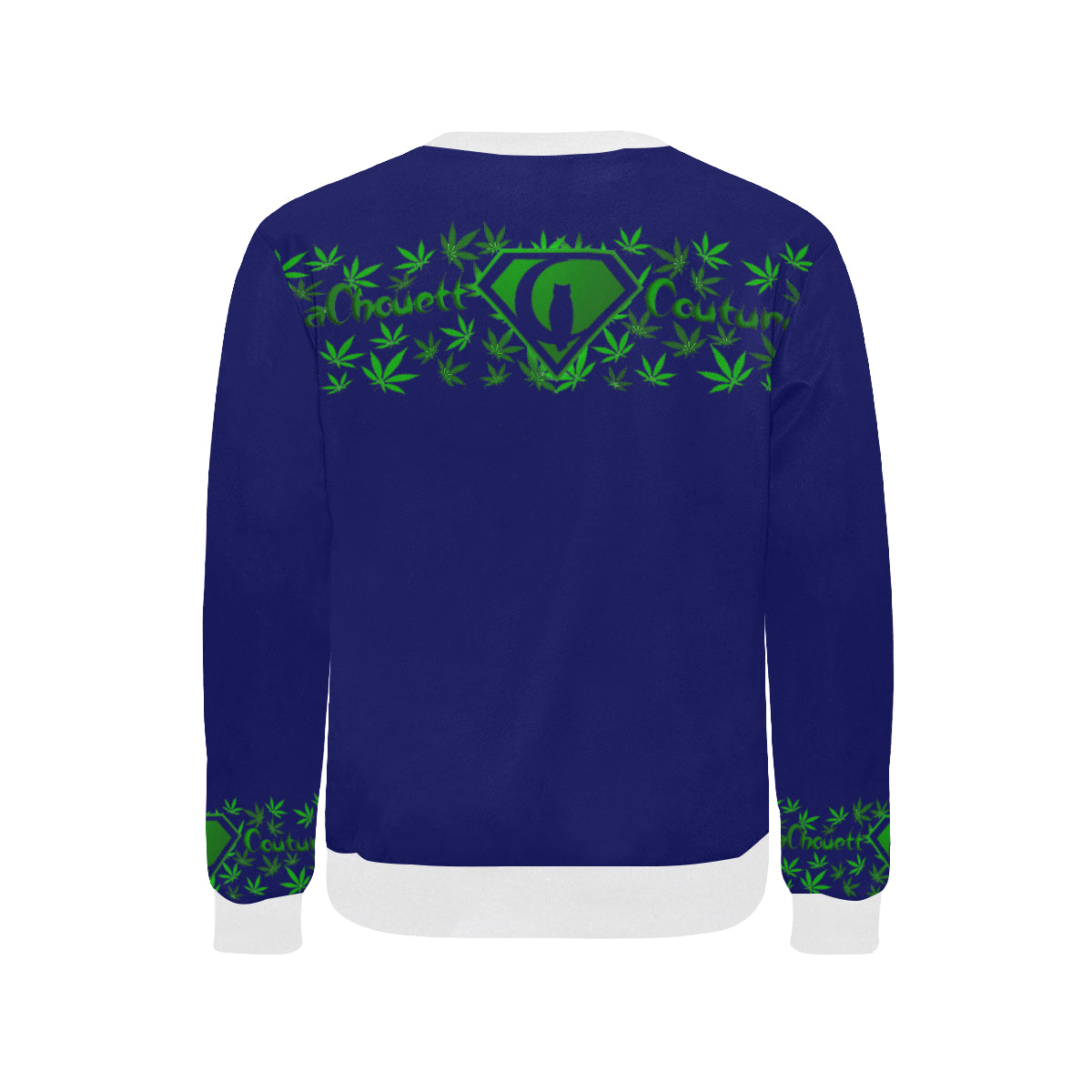 SUPER DANK BLUE Men's Rib Cuff Crew Neck Sweatshirt