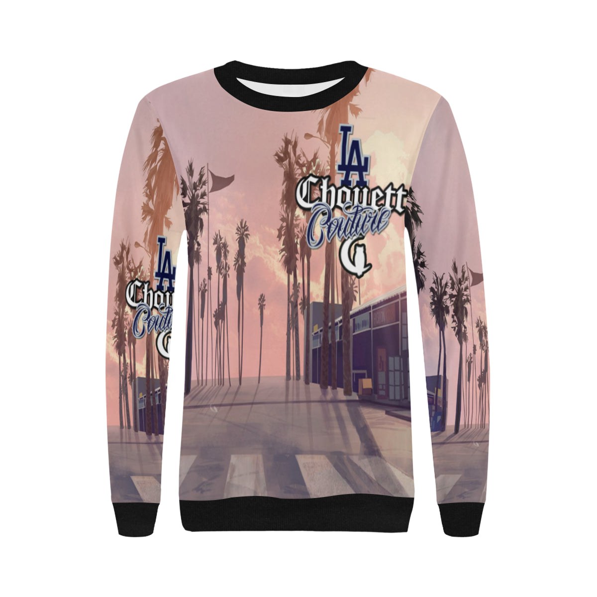 LCC WESTCOAST Women's Rib Cuff Crew Neck Sweatshirt (Model H34)