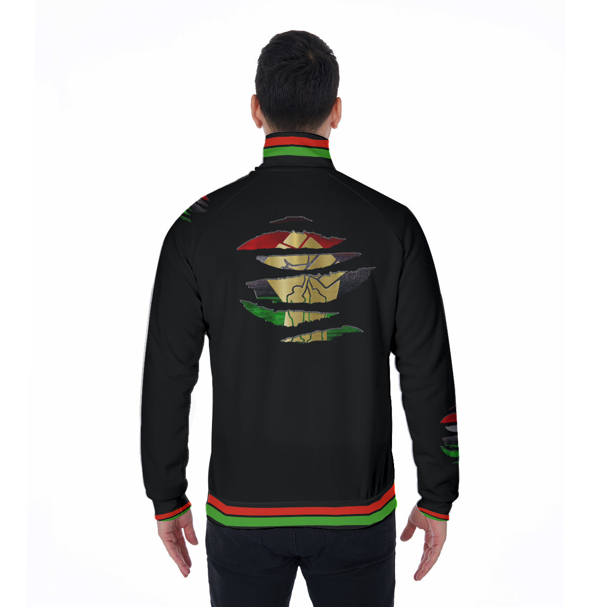RBG ANKH B RIPPED Stand Collar Jacket