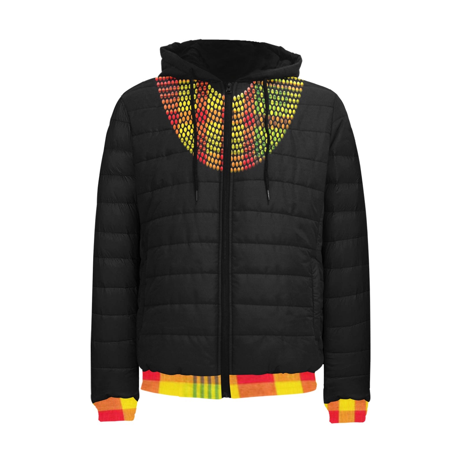 MADRAS STRASS PADDED HOODIE JACKET Men's Padded Hooded Jacket