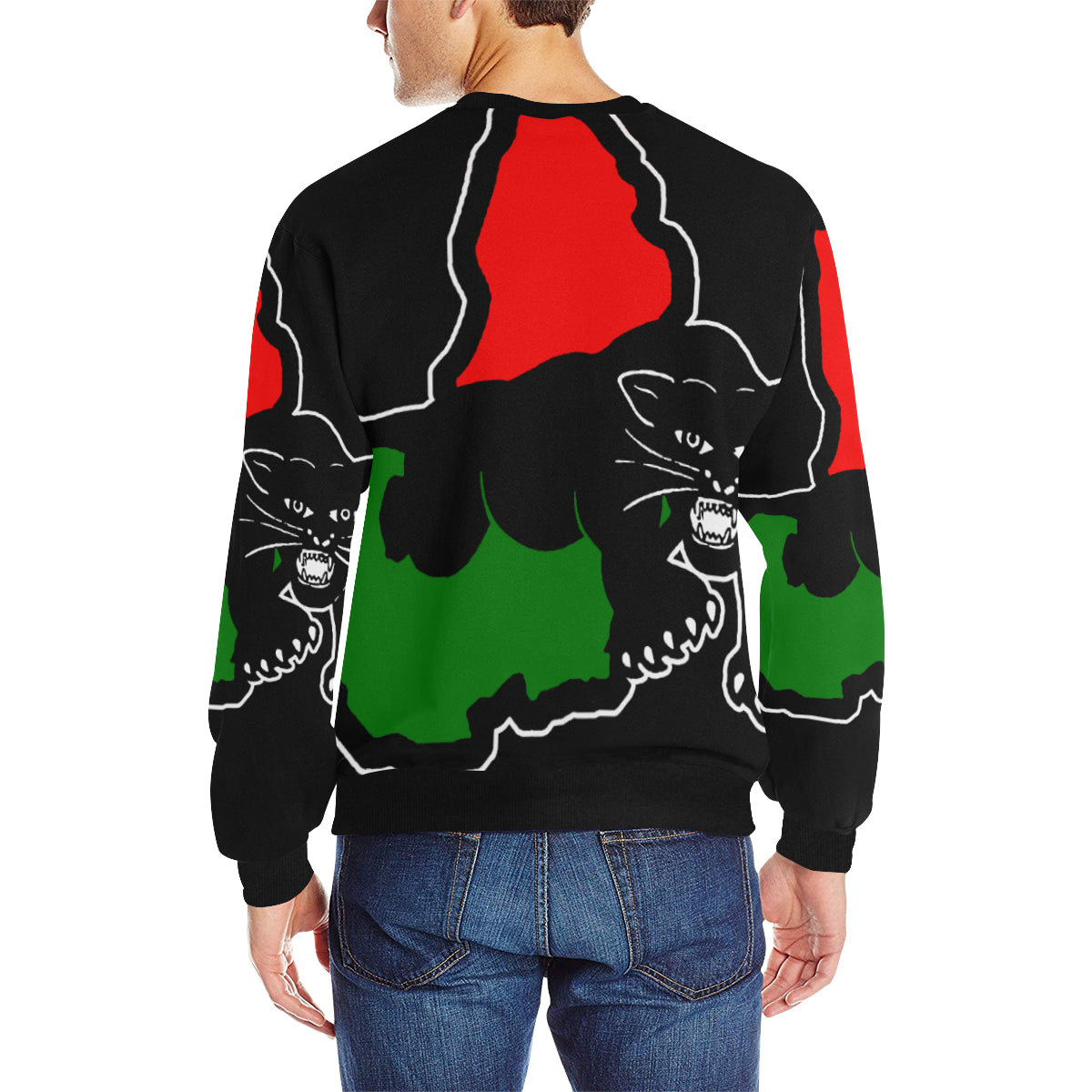 BLACC PANTHER BLACC Men's Rib Cuff Crew Neck Sweatshirt