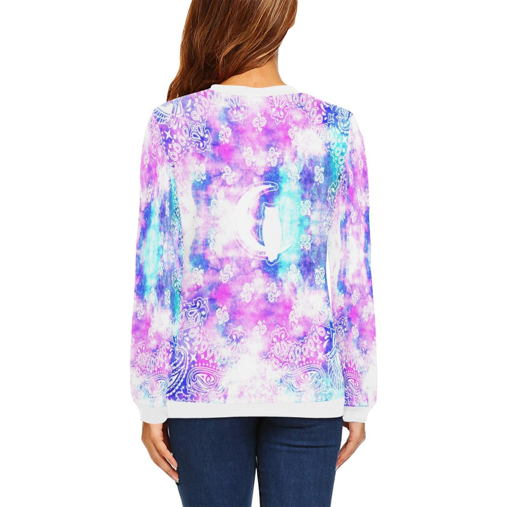 BANDANA COLORFULL All Over Print Crewneck Sweatshirt for Women