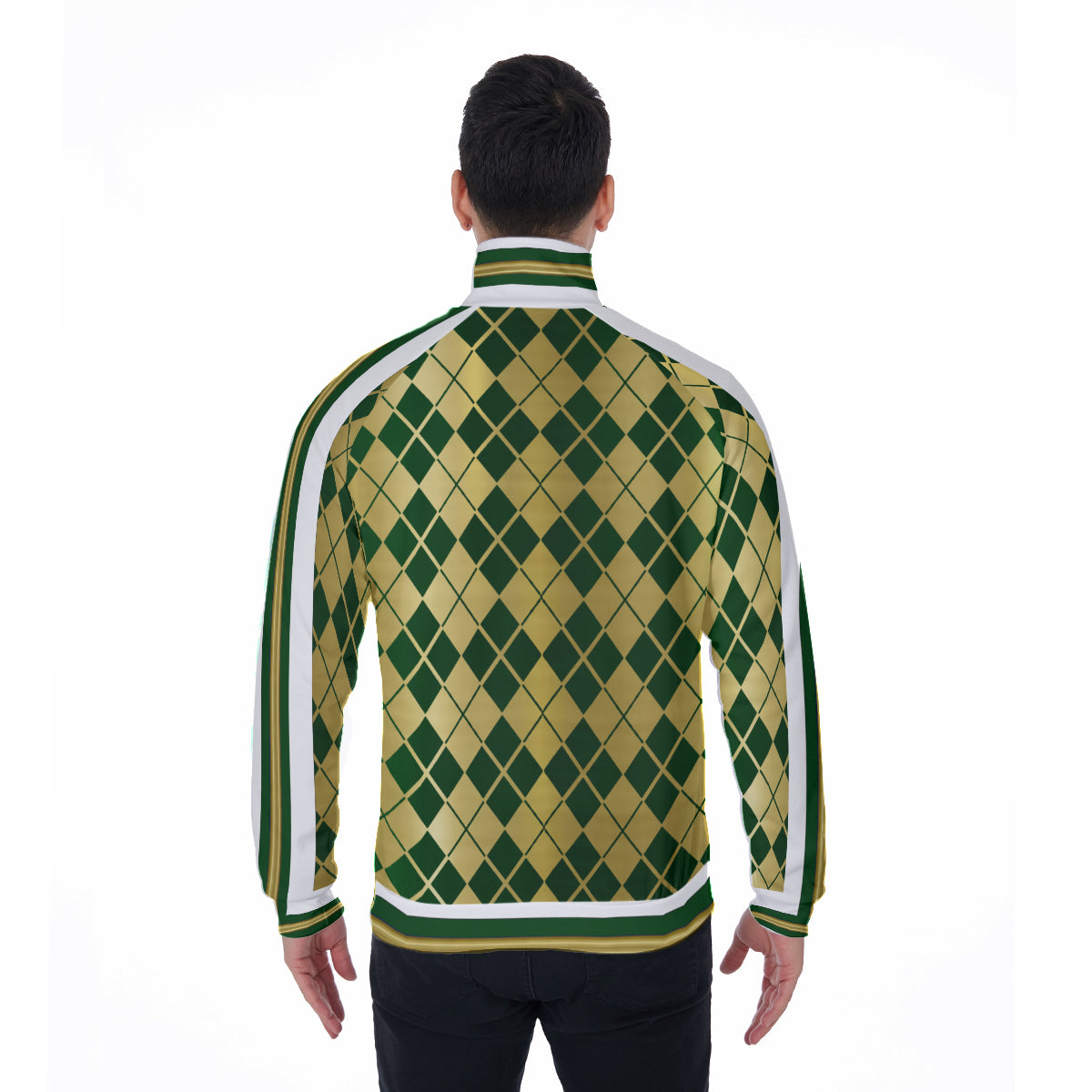 ARLEQUIN GREEN  Stand Collar Jacket