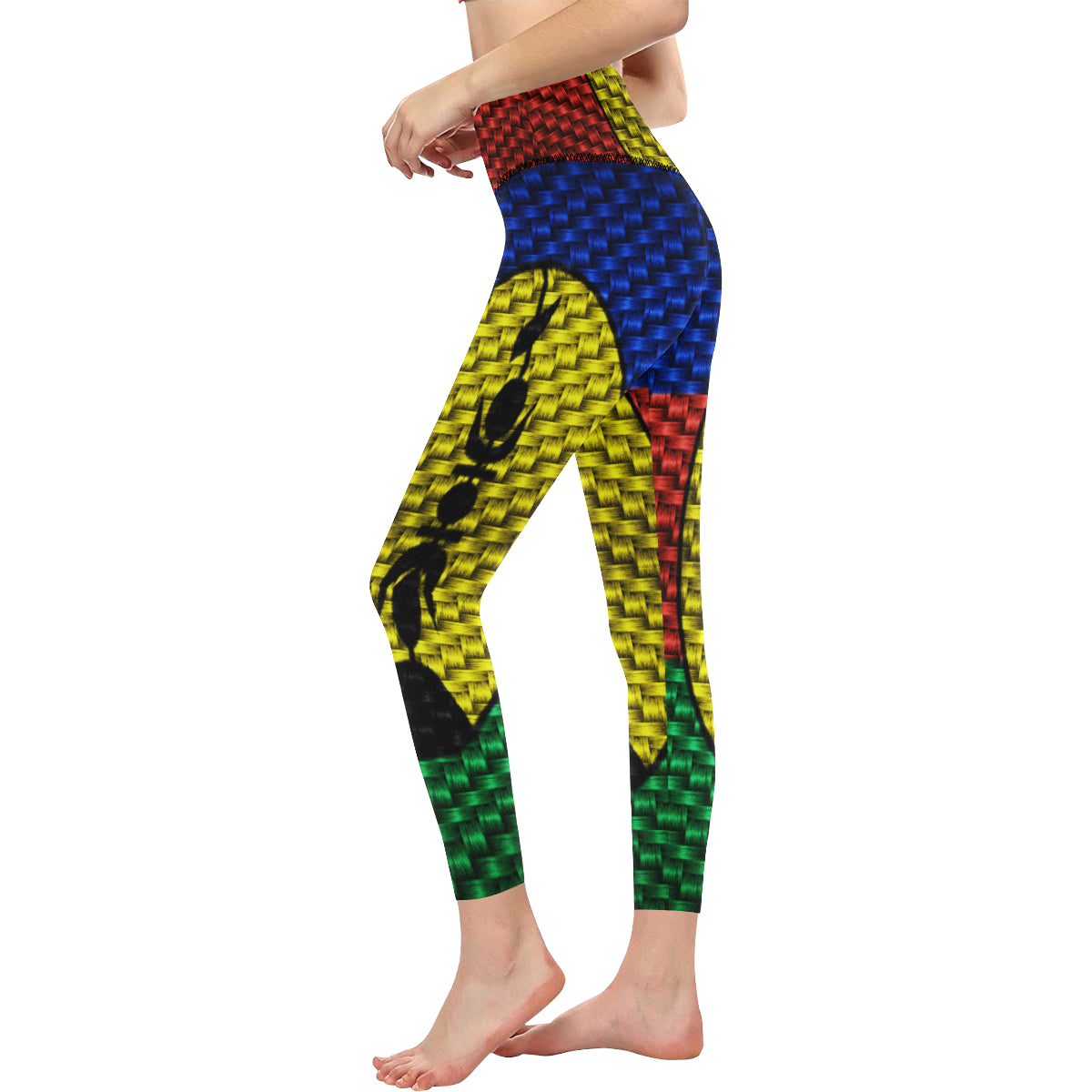 NOUVELLE CALEDONIE FLAG All Over Print High-Waisted Leggings (Model L36)