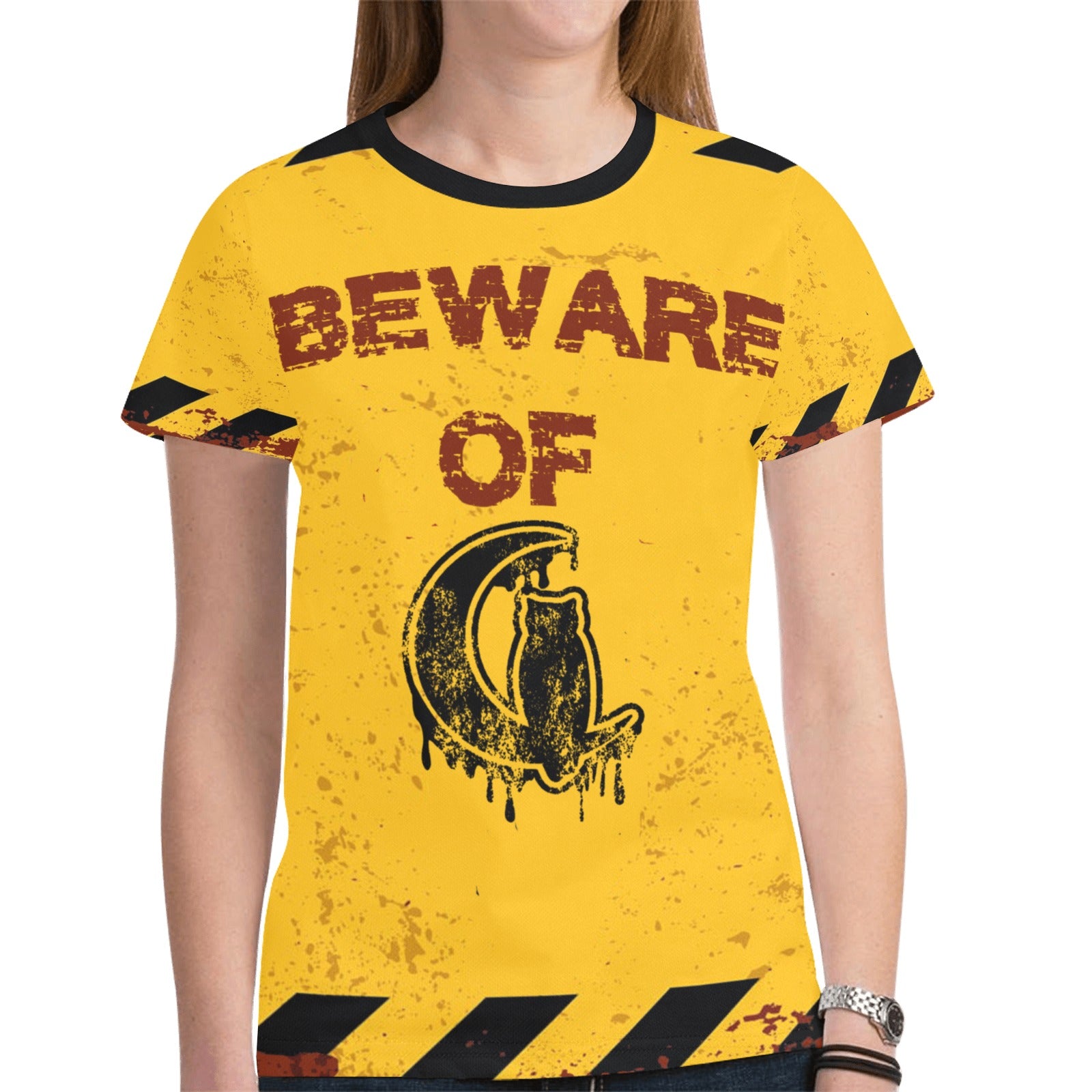 BEWARE New All Over Print T-shirt for Women