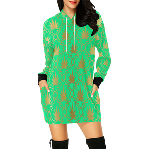 HIGHLEAF GRGOLD All Over Print Hoodie Mini Dress