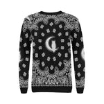 BANDANA BLACC Women's Rib Cuff Crew Neck Sweatshirt