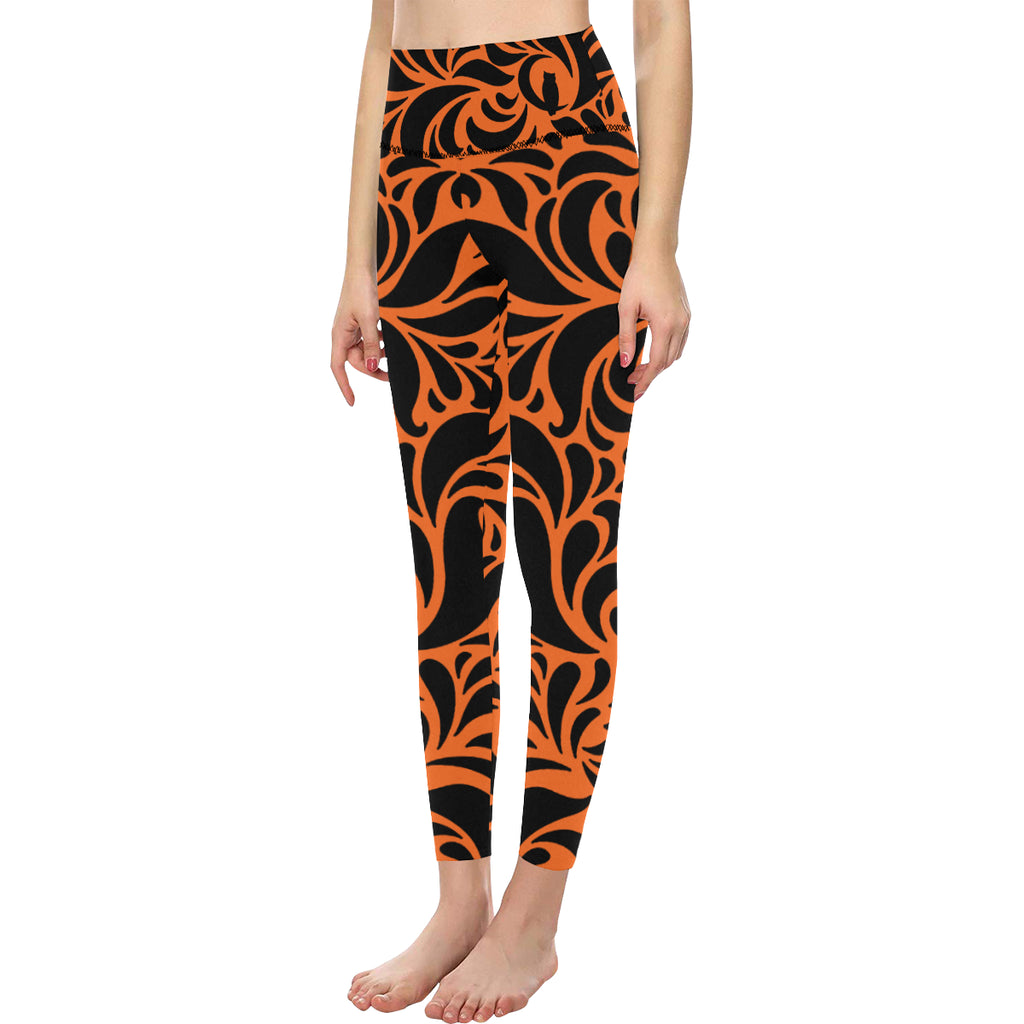 GORGEOUS ORANGE All Over Print High-Waisted Leggings