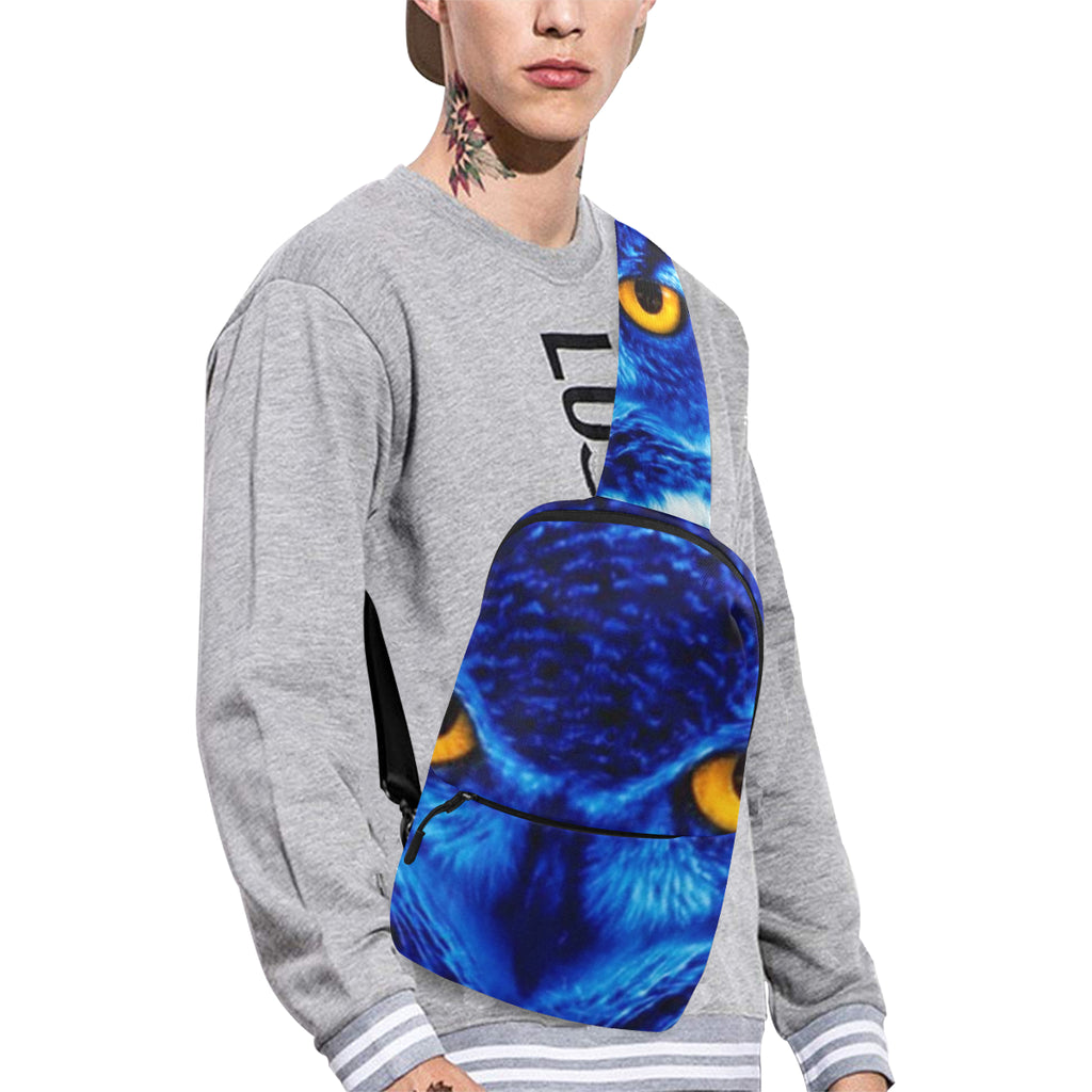 FLASHY BLUE OWL Chest Bag (Model 1678)