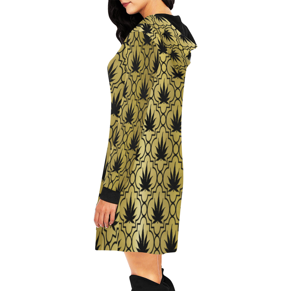 HIGHLEAF GOLD All Over Print Hoodie Mini Dress