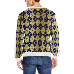 ARLEQUIN BLUE Men's Rib Cuff Crew Neck Sweatshirt