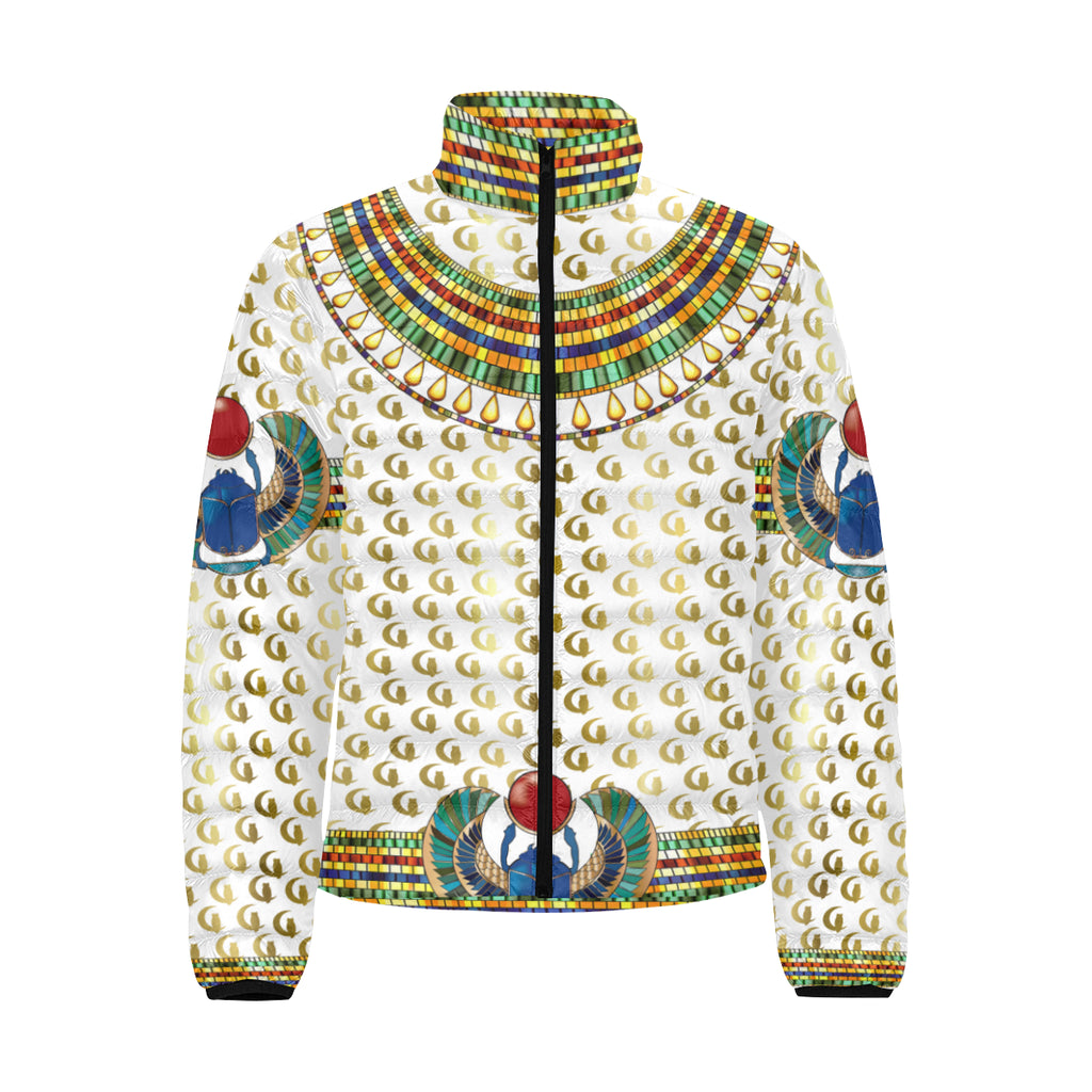 MEDJAY LCC WHITE Men's Stand Collar Padded Jacket
