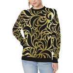 GORGIOUS LEAF GBLCC Women's Rib Cuff Crew Neck Sweatshirt (Model H34)