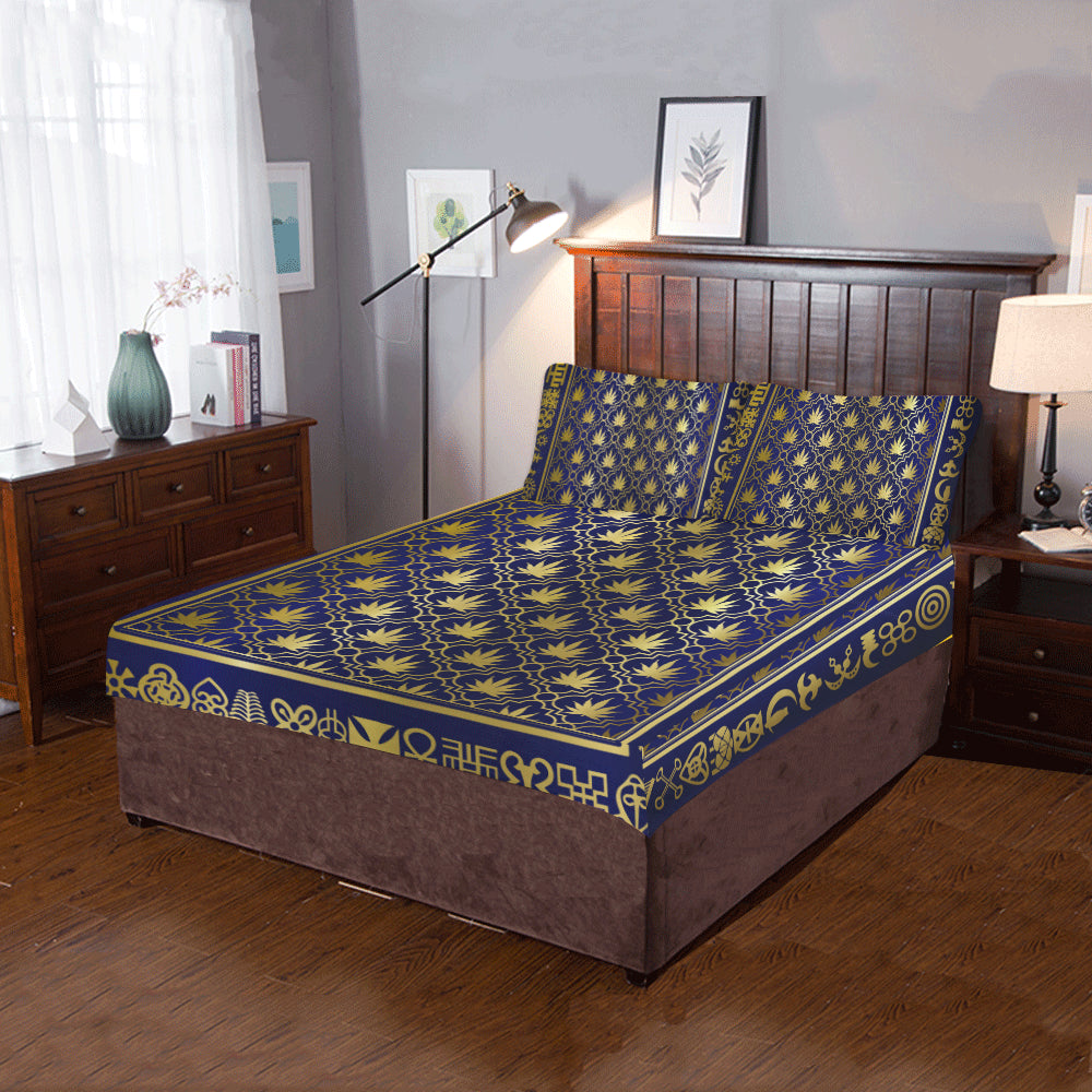 ADINKRA GOLD LEAF 3-Piece Bedding Set