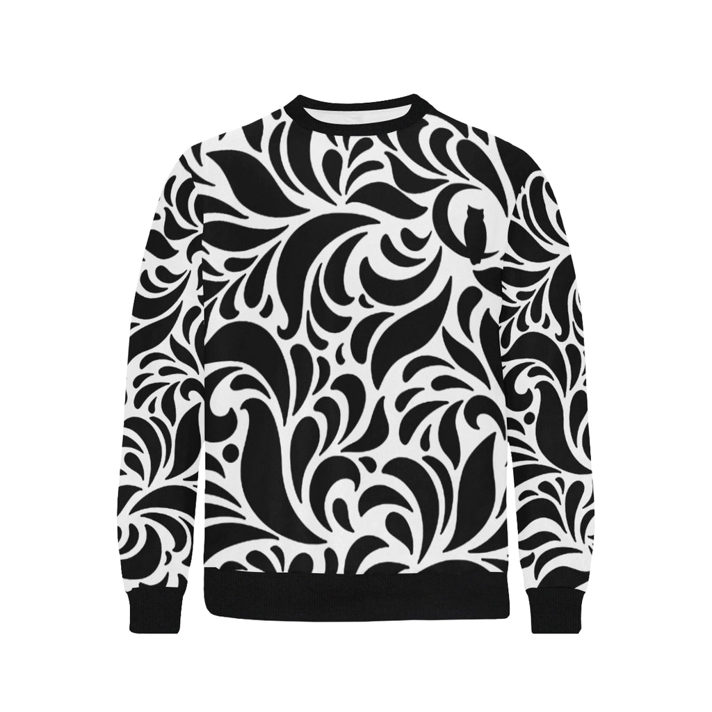 GORGIOUS LEAF Men's Rib Cuff Crew Neck Sweatshirt