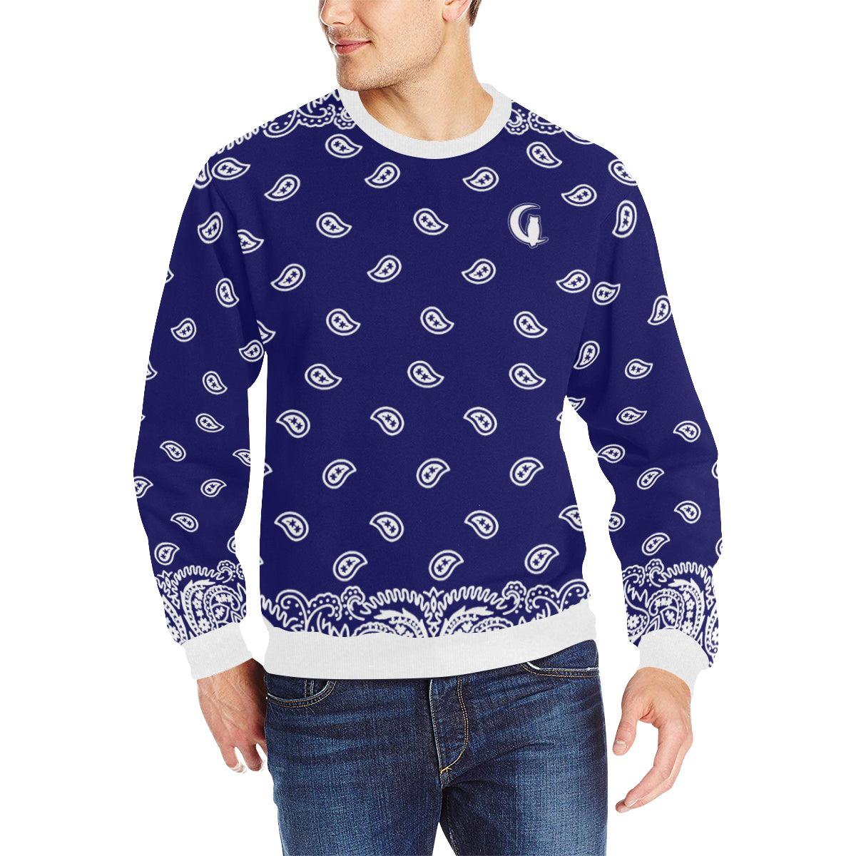 BANDANA FULLY Men's Rib Cuff Crew Neck Sweatshirt