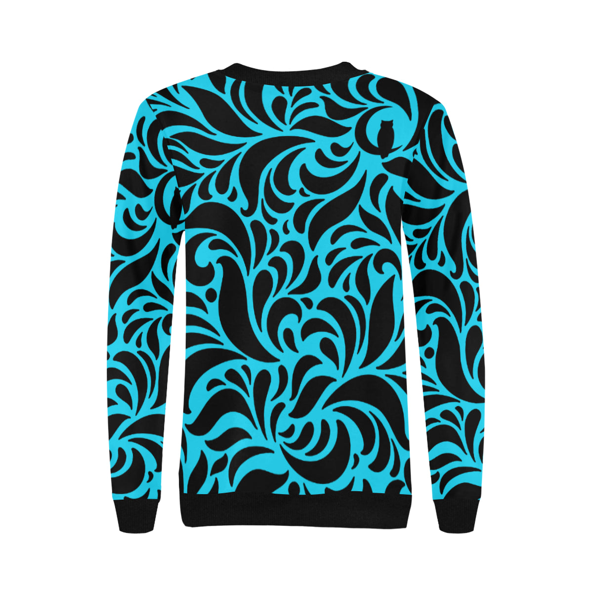 GORGIOUS LEAF TRQSE Women's Rib Cuff Crew Neck Sweatshirt (Model H34)