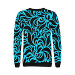 GORGIOUS LEAF TRQSE Women's Rib Cuff Crew Neck Sweatshirt (Model H34)