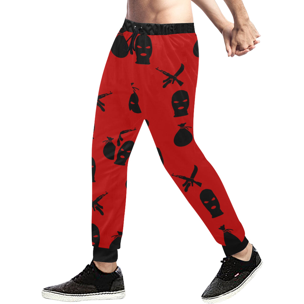 DRILLIN RED Men's All Over Print Sweatpants (Model L11)