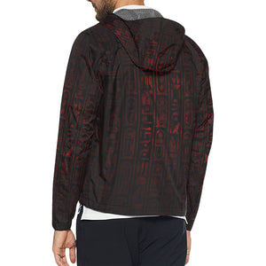 HIEROGLYH RED All Over Print Windbreaker for Unisex