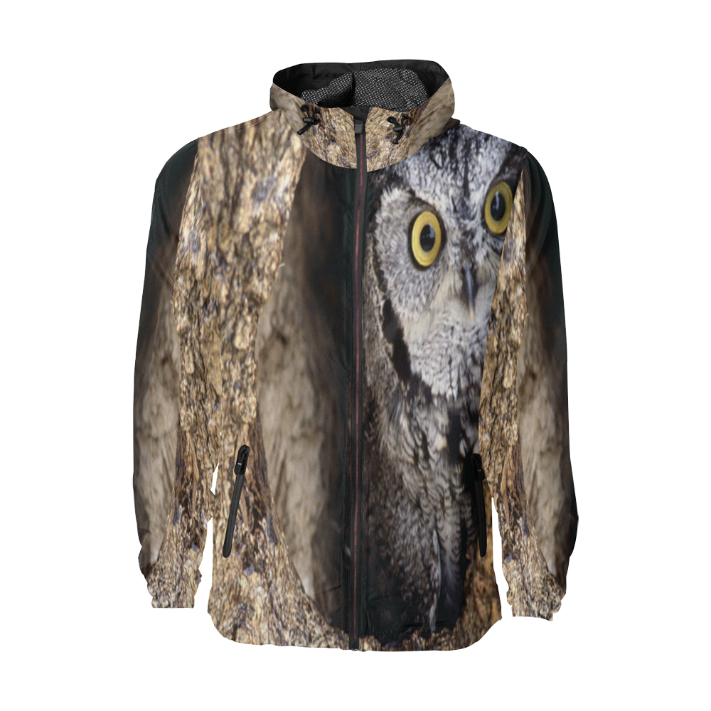 OWL IN HOLE All Over Print Windbreaker for Unisex