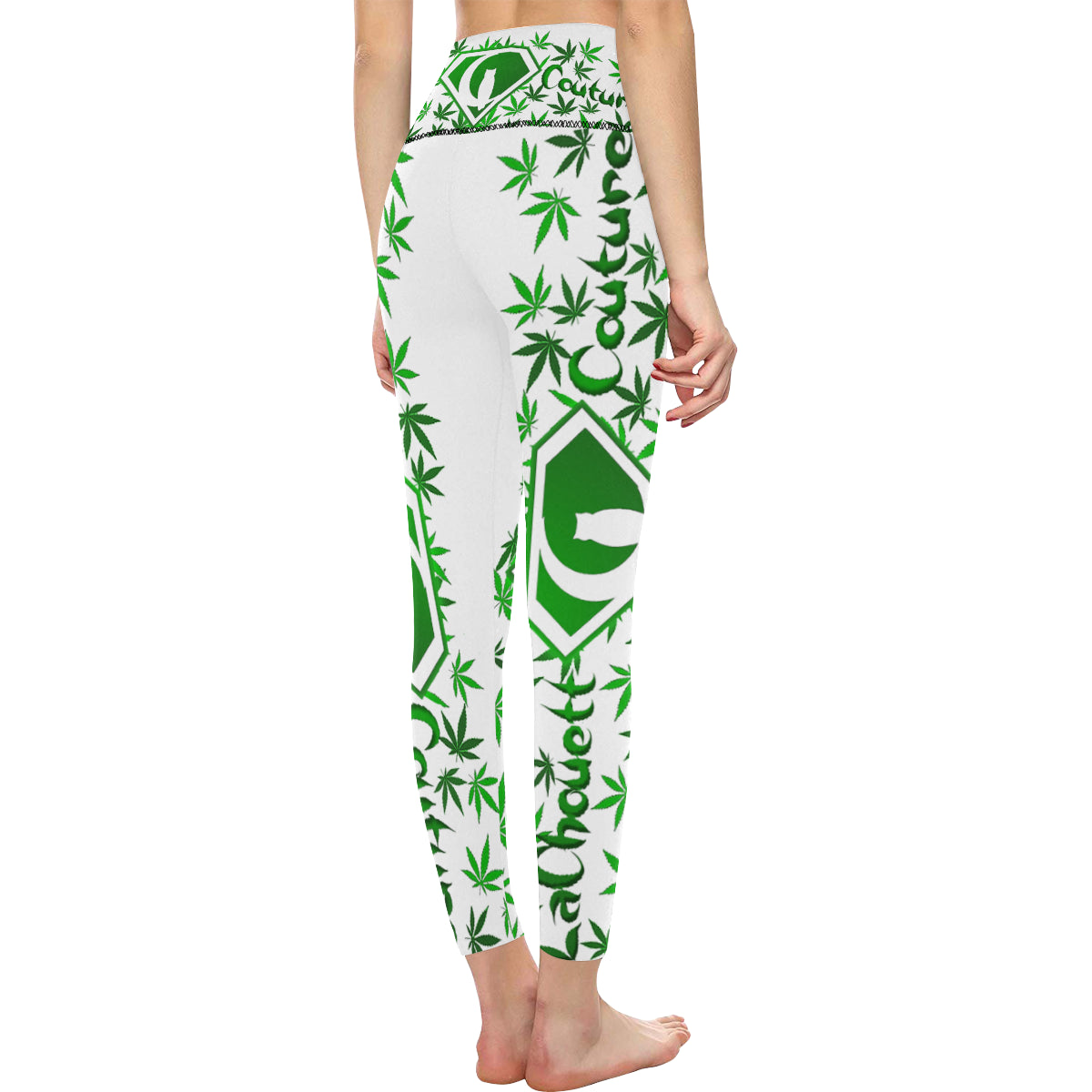 SUPER WEED All Over Print High-Waisted Leggings (Model L36)