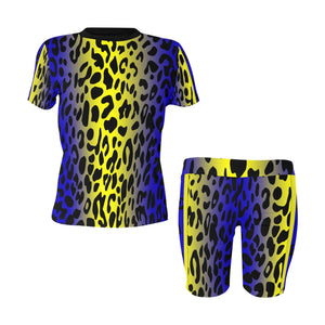 JAGUAR BLUE Women's Short Yoga Set