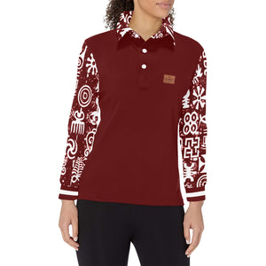 ADINKRA MX Women's Long Sleeve Polo Shirt