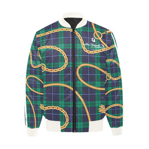 PLAID IN GOLD Quilted Bomber Jacket for Men