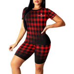 DUSTY PLAID Women's Short Set
