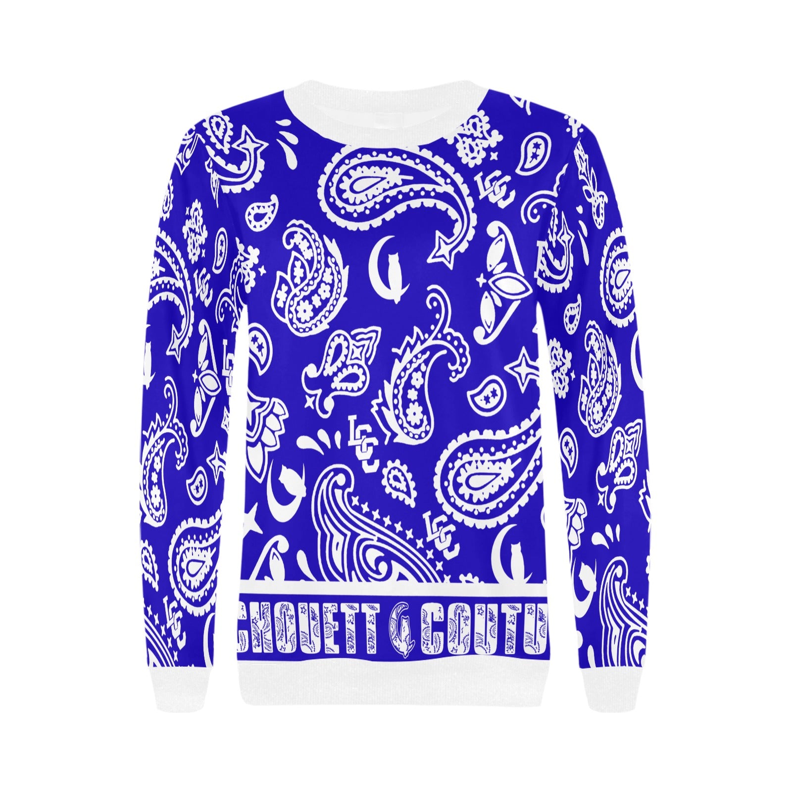 BANDANA PAISLEY Women's Rib Cuff Crew Neck Sweatshirt